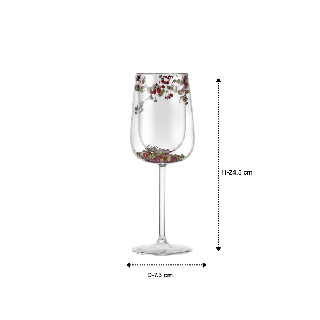 Flower Wine Glass Purple Set of 6