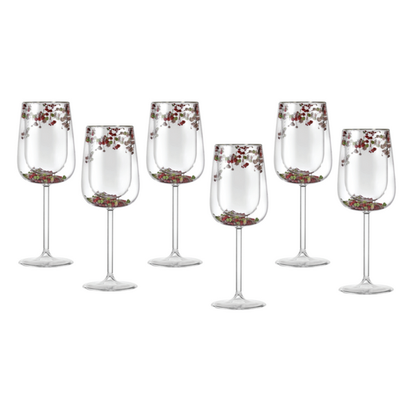 Flower Wine Glass Purple (Set of 6)