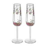 Flower Champagne Glass Purple  (Set of 2)