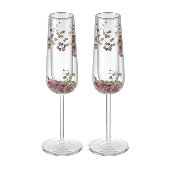 Flower Champagne Glass Purple  (Set of 2)