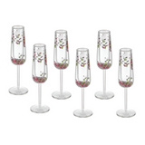 Flower Champagne Glass Purple  (Set of 6)