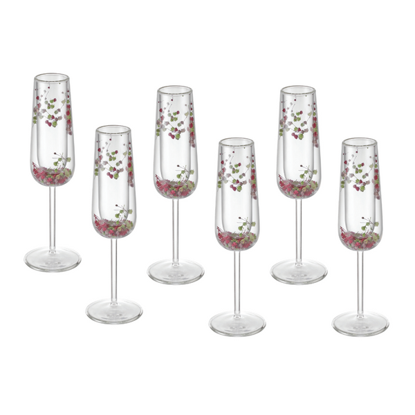 Flower Champagne Glass Purple  (Set of 6)