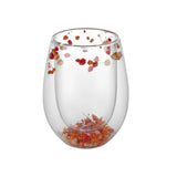 Flower Stemless Glass Orange (Set of 2)