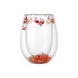 Flower Stemless Glass Orange (Set of 2)