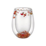 Flower Stemless Glass Orange (Set of 2)