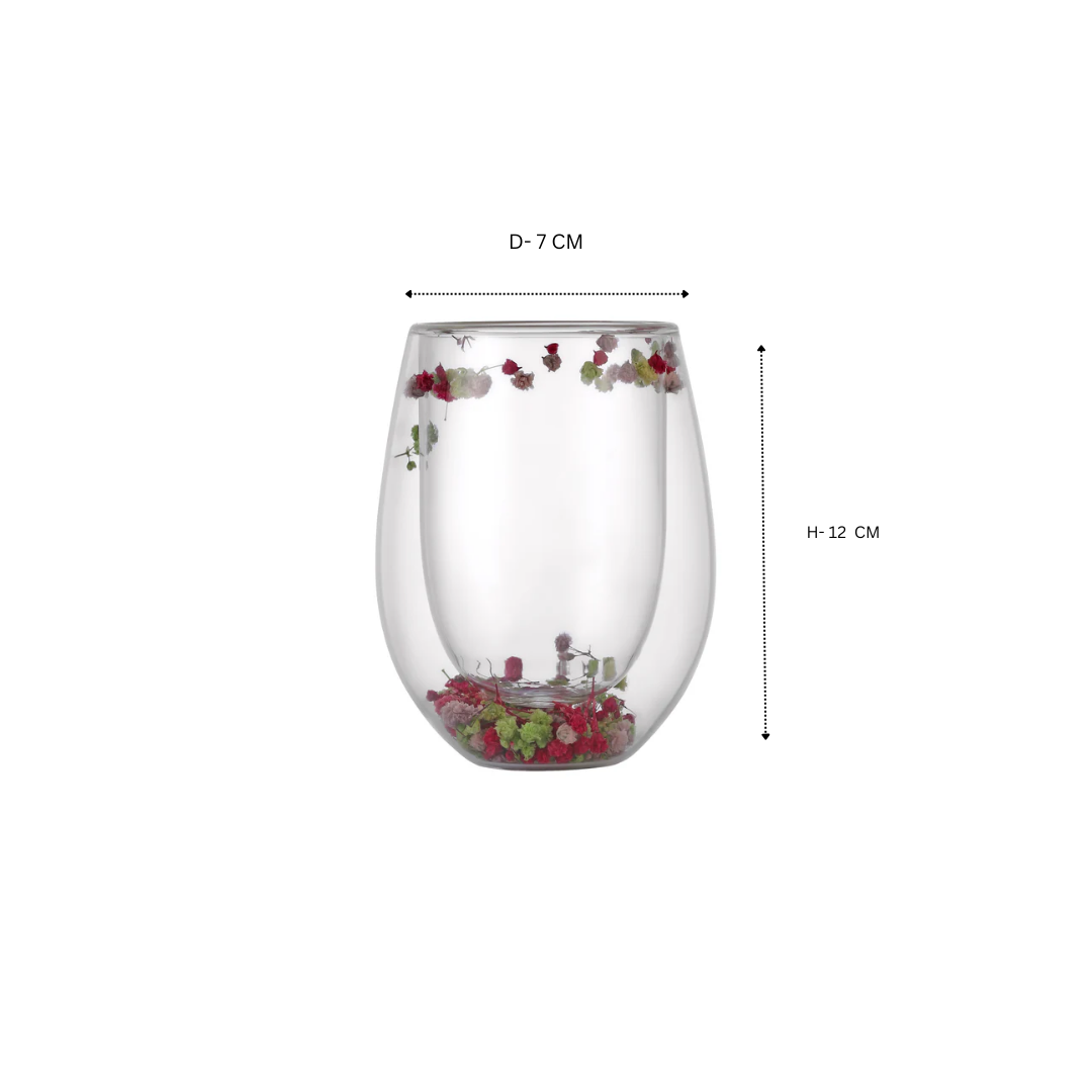 Flower Stemless Glass Purple (Set of 2)