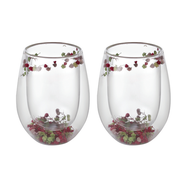 Flower Stemless Glass Purple (Set of 2)