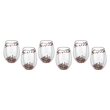 Flower Stemless Glass Purple (Set of 6)