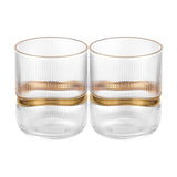 Dof Glass with Gold Ring (Set of 2)