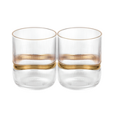 Dof Glass with Gold Ring (Set of 2)