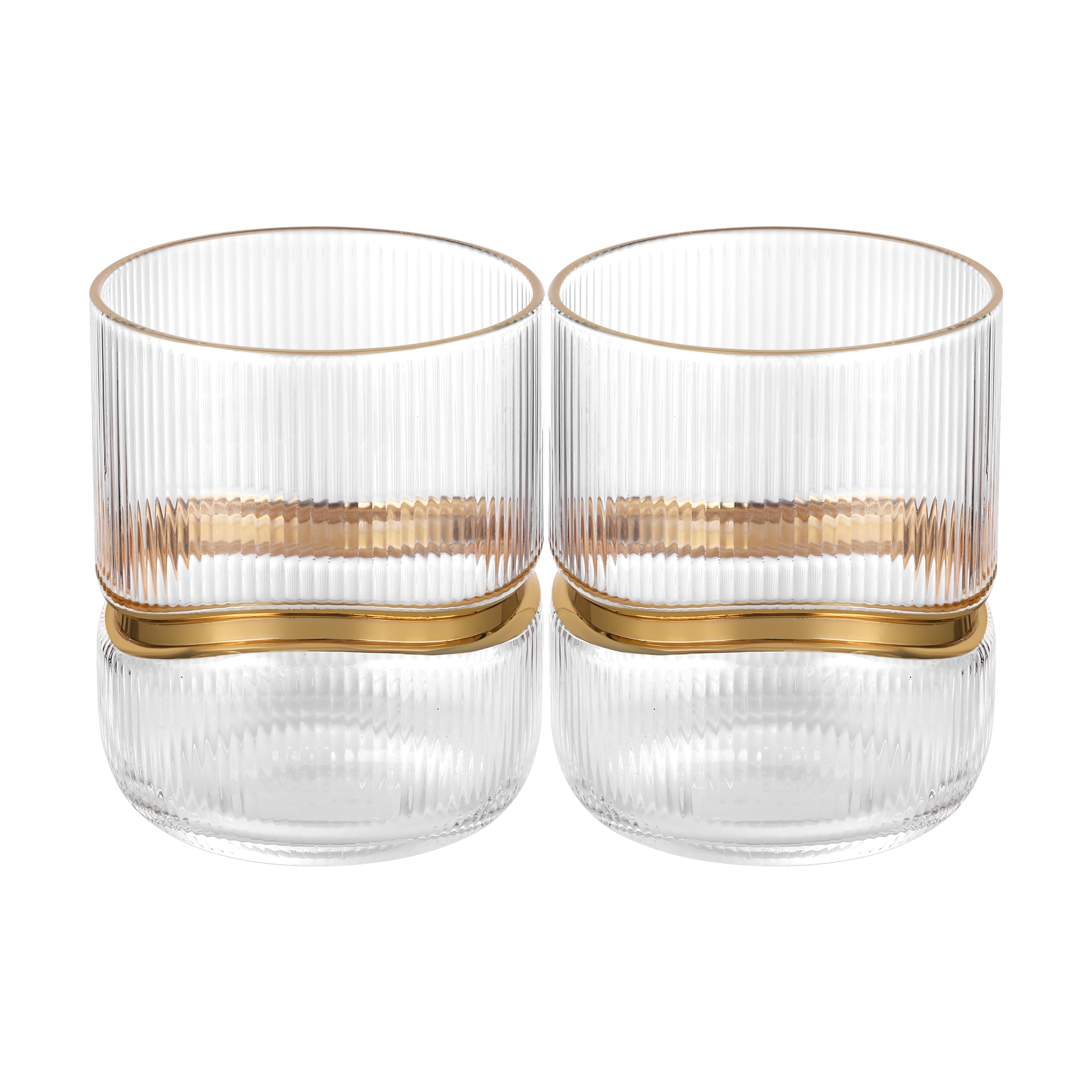 Dof Glass with Gold Ring (Set of 6)