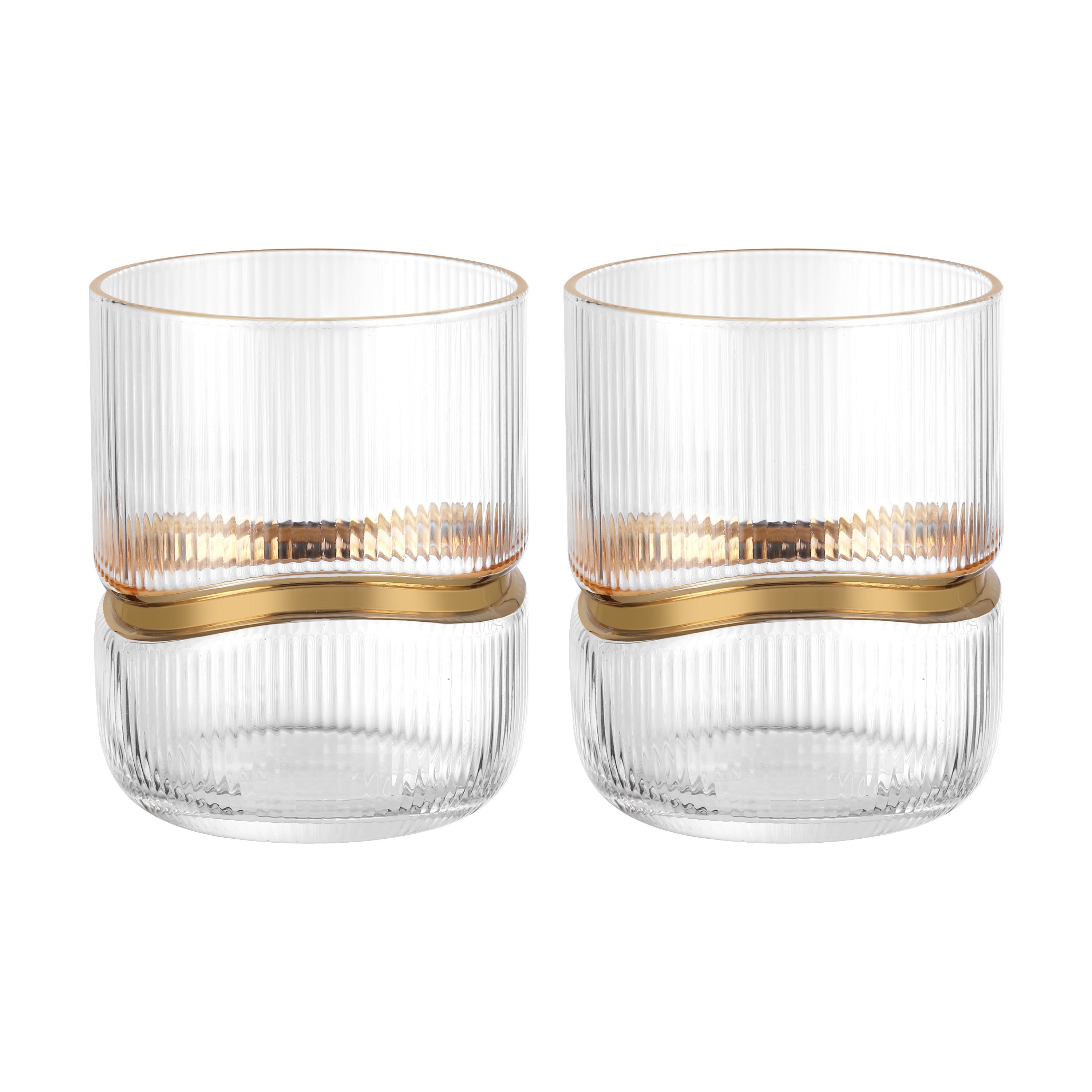 Dof Glass with Gold Ring (Set of 6)