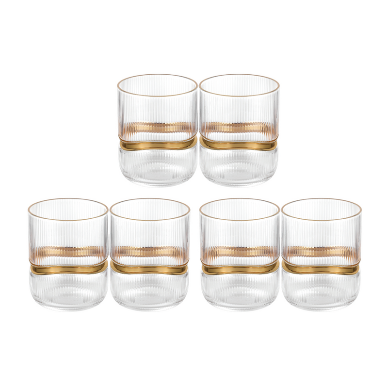 Dof Glass with Gold Ring (Set of 6)