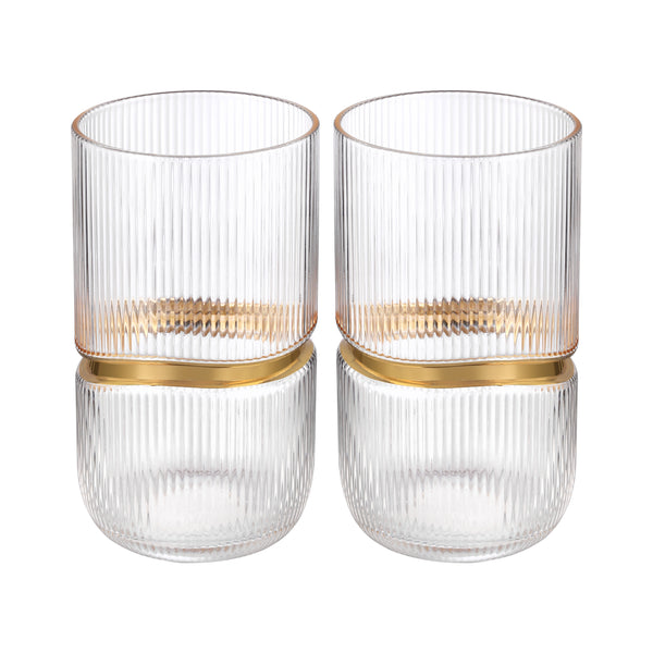 Tumbler with Gold Ring (Set of 2)