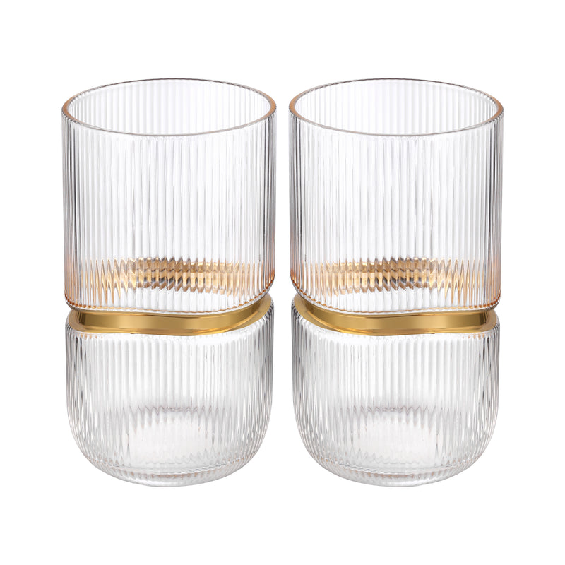 Tumbler with Gold Ring (Set of 2)