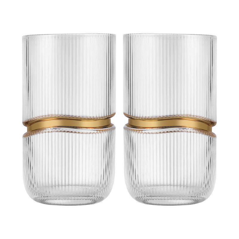 Tumbler with Gold Ring (Set of 2)