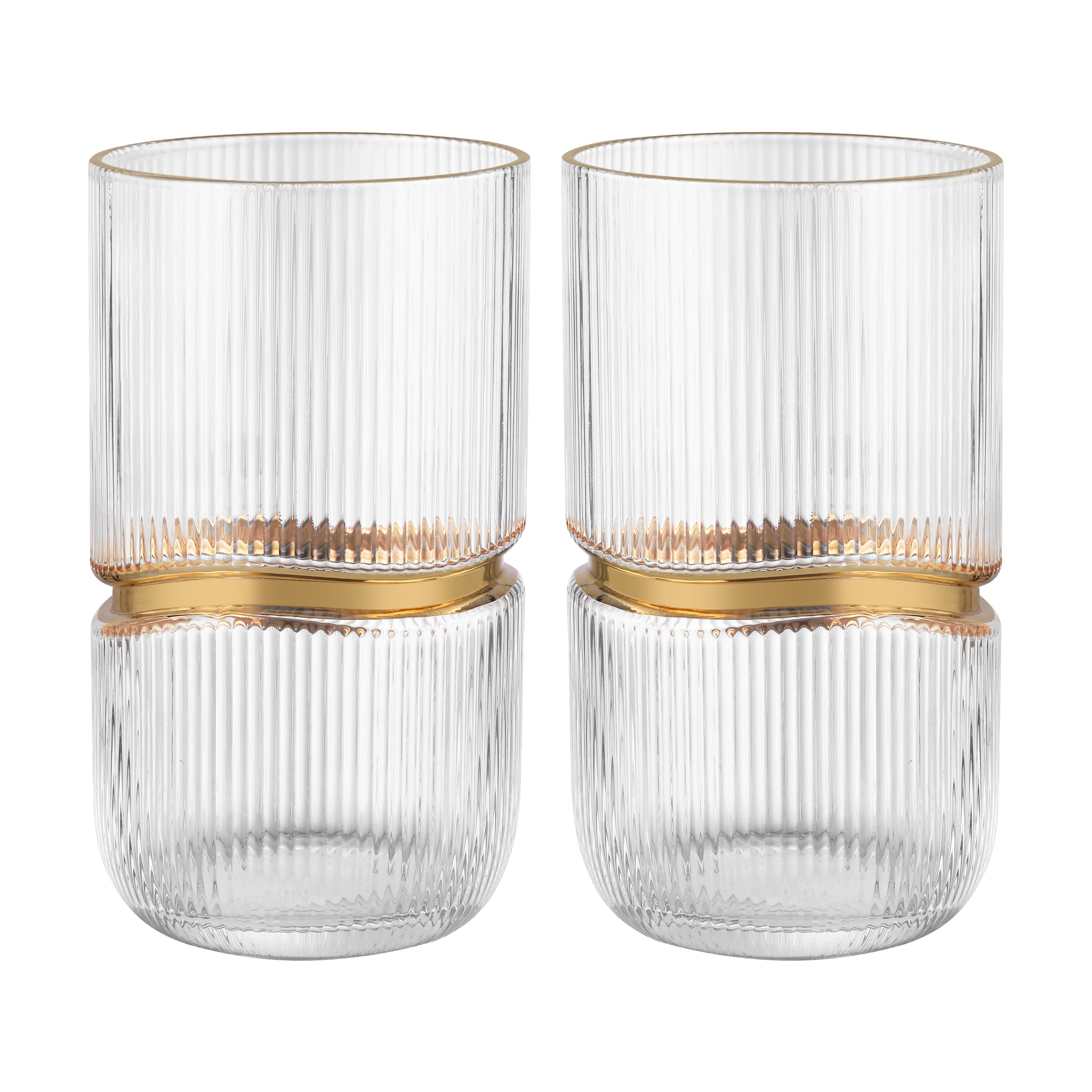 Tumbler with Gold Ring (Set of 2)