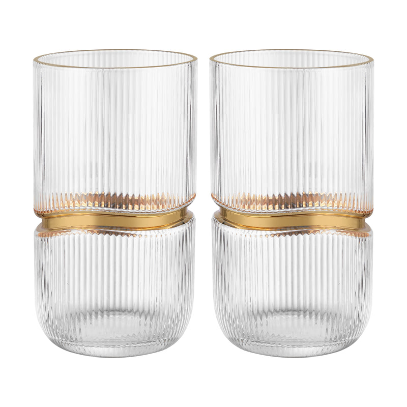 Tumbler with Gold Ring (Set of 2)