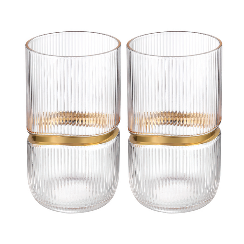 Tumbler with Gold Ring (Set of 2)