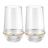 Round Glass Tumbler with Gold Ring (Set of 2)