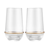 Round Glass Tumbler with Gold Ring (Set of 2)