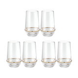 Round Glass Tumbler with Gold Ring  (Set of 6)