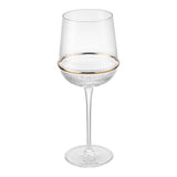 Round Wine Glass with Gold Ring (Set of 6)