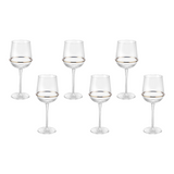 Round Wine Glass with Gold Ring (Set of 6)