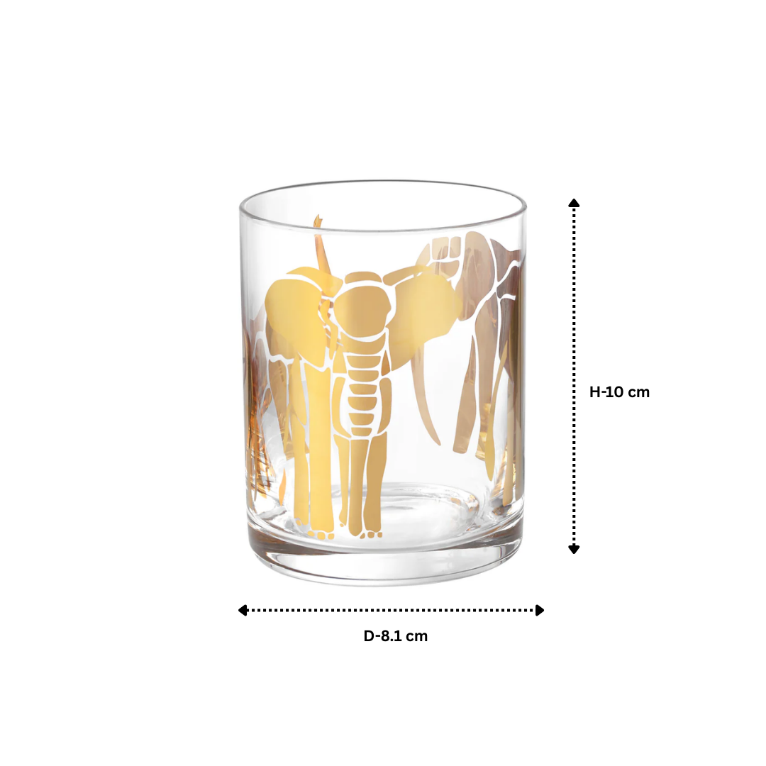 Gold Elephant Tumbler Glasses – Set of 6
