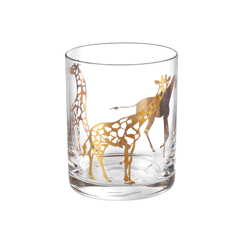 Glass with Giraffe Decal (Set Of 6)