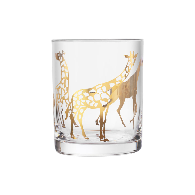 Glass with Giraffe Decal (Set of 2)