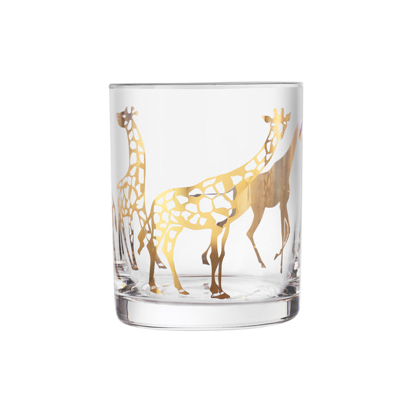 Glass with Giraffe Decal (Set Of 6)