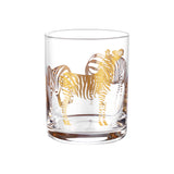 Glass with Zebra Decal (Set of 2)