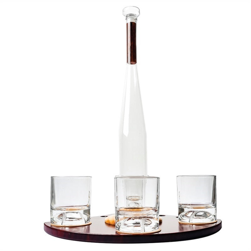 Baseball Shape Wiskey Set with Case
