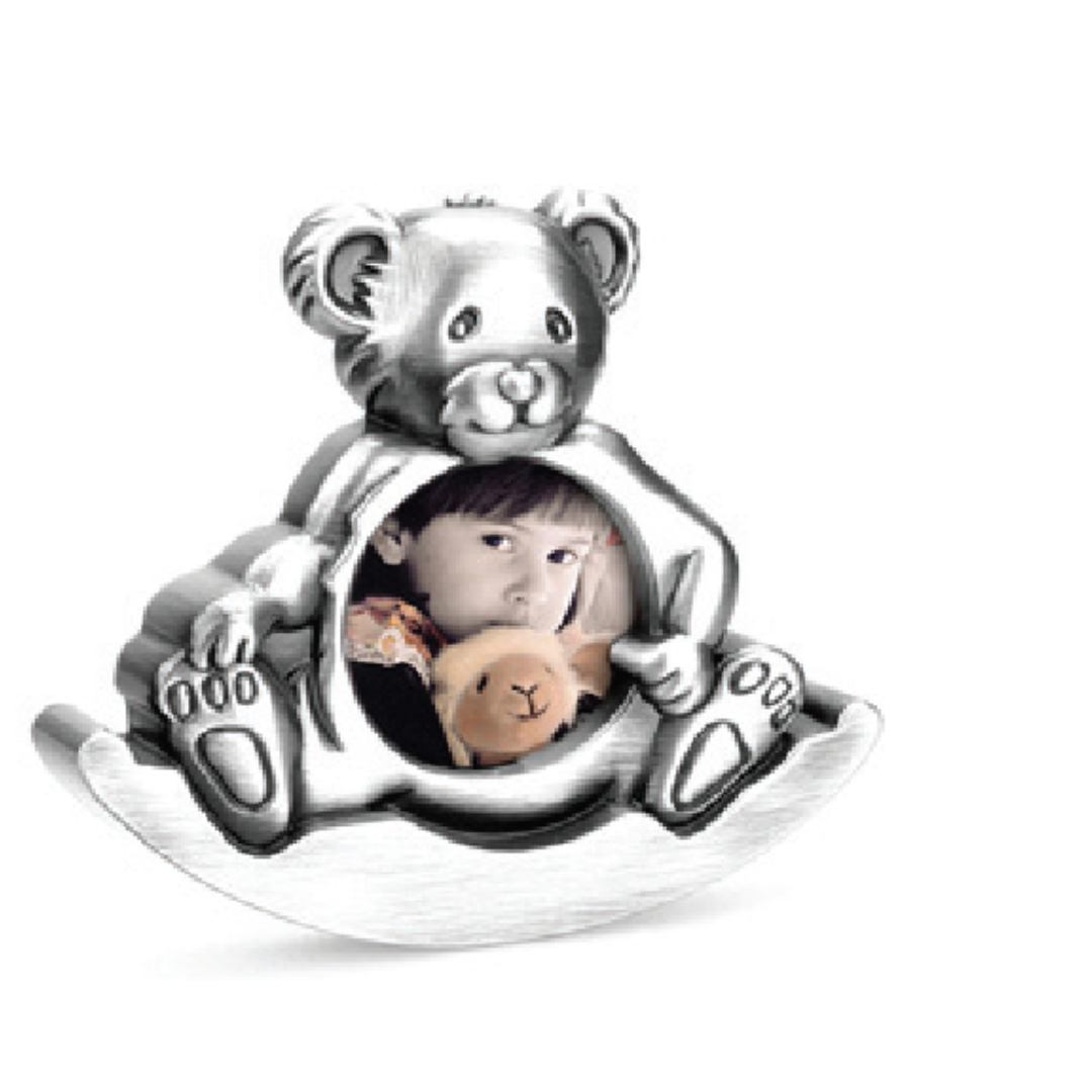 TEDDY BEAR PHOTO FRAME SILVER