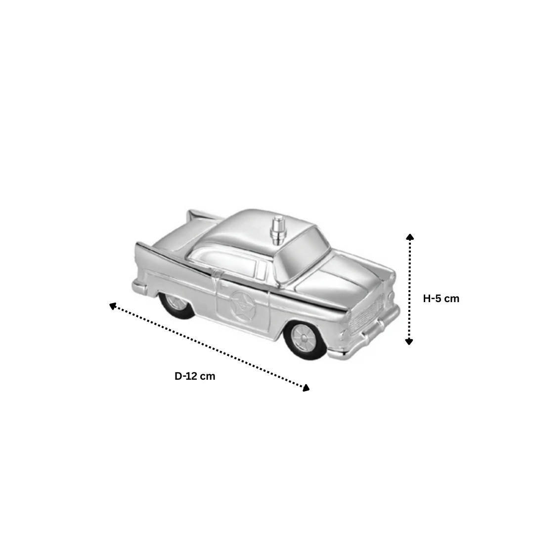 Silver Police Car Money Bank