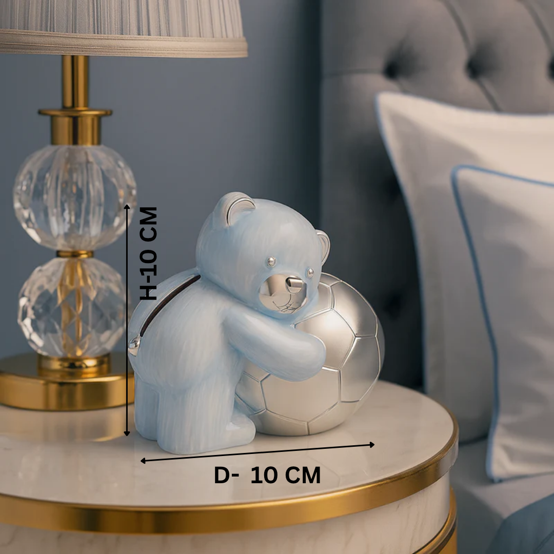 TEDDY BEAR MONEY BANK BLUE