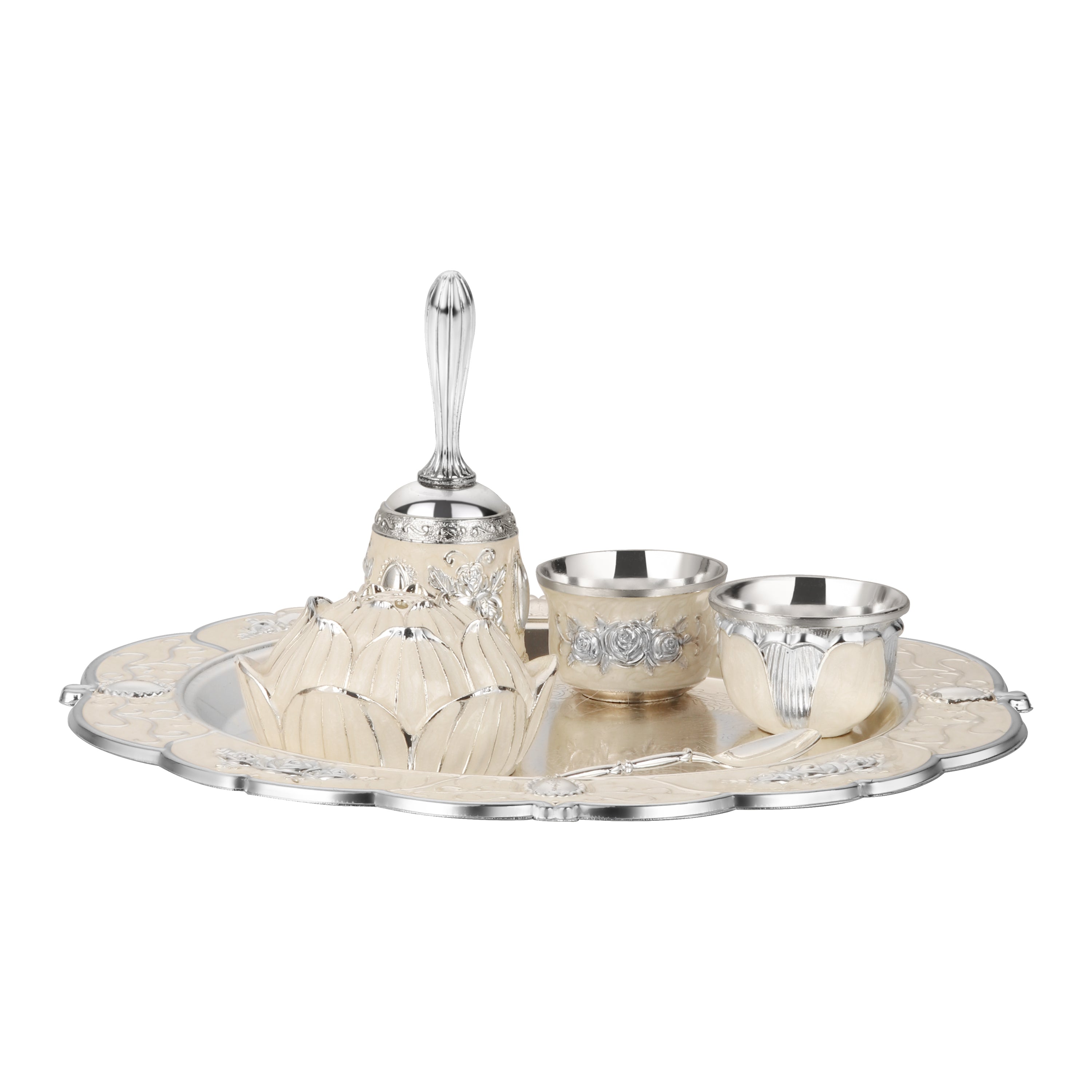 Pastel Puja Thali (White)