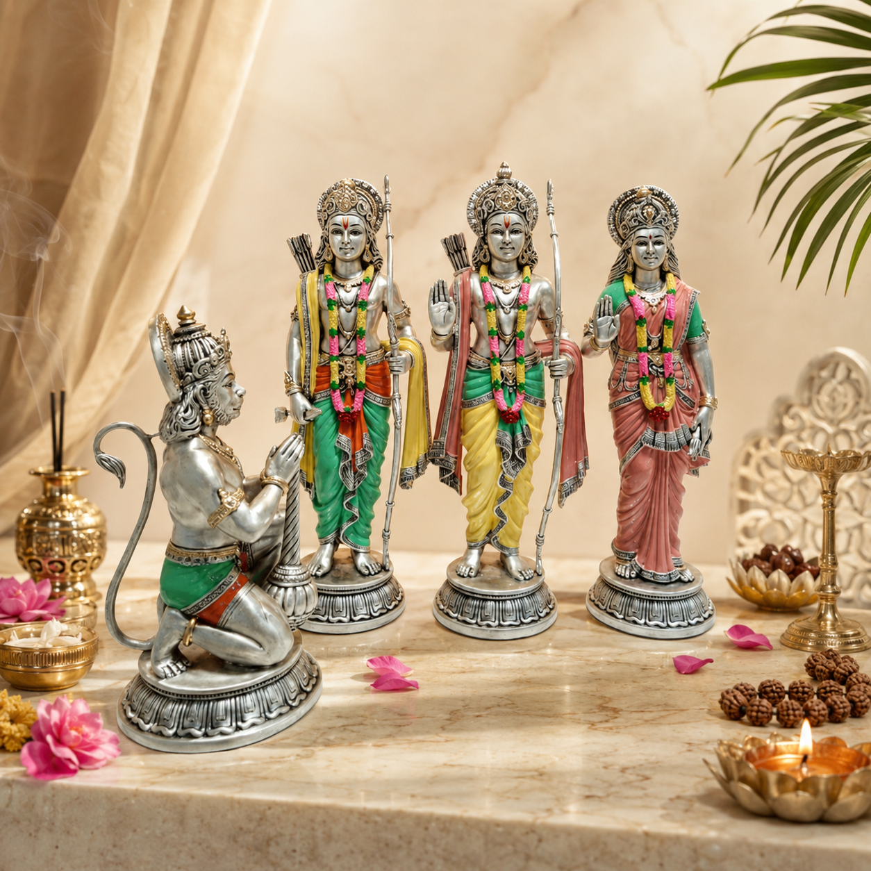 Ram Darbar Idol Set – Ram, Sita, Lakshman & Hanuman