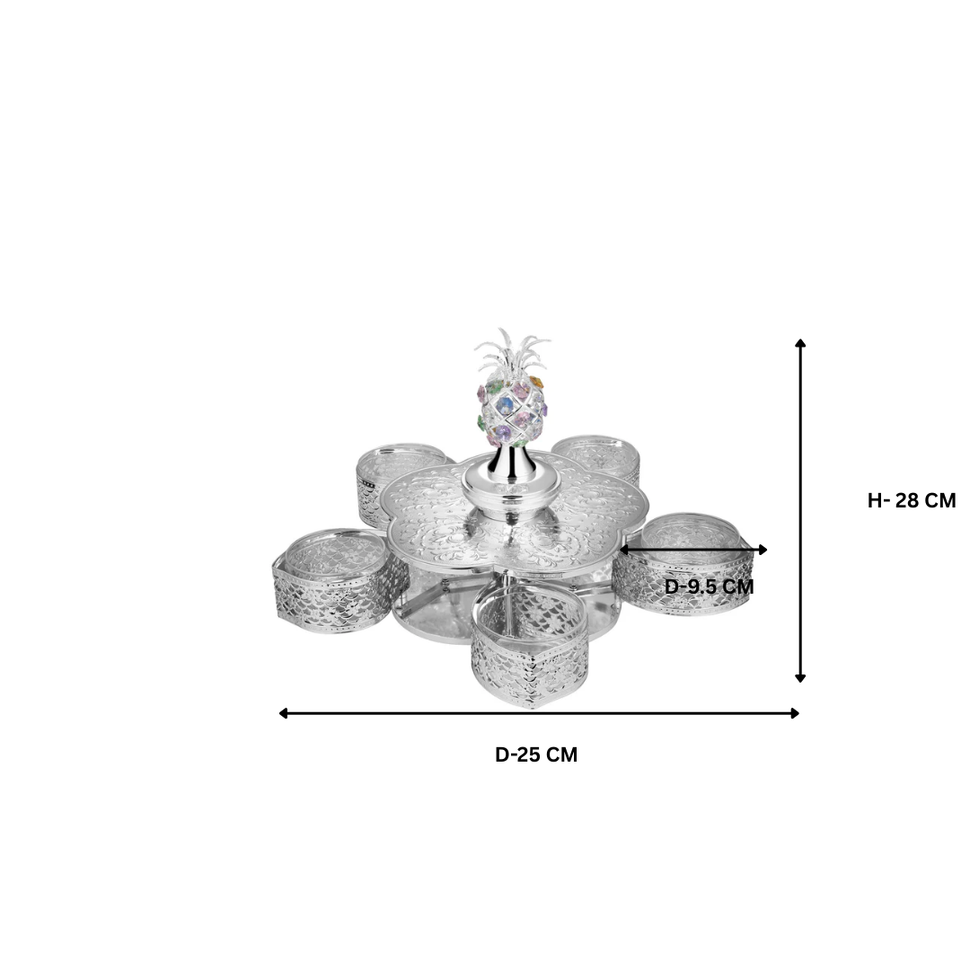 Pineapple 5 Candy Bowls Silver