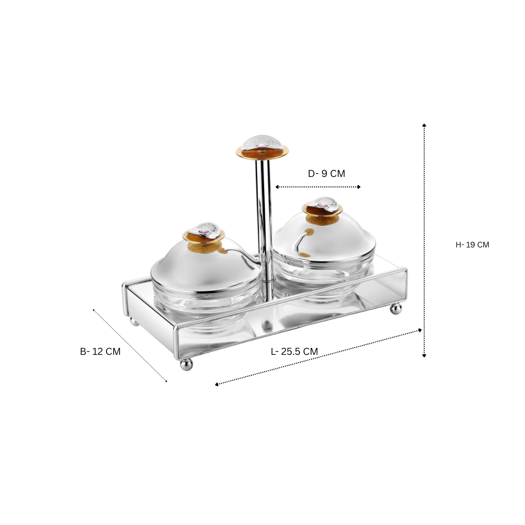 Regal Treasure Twin Bowls Server Dual Tone