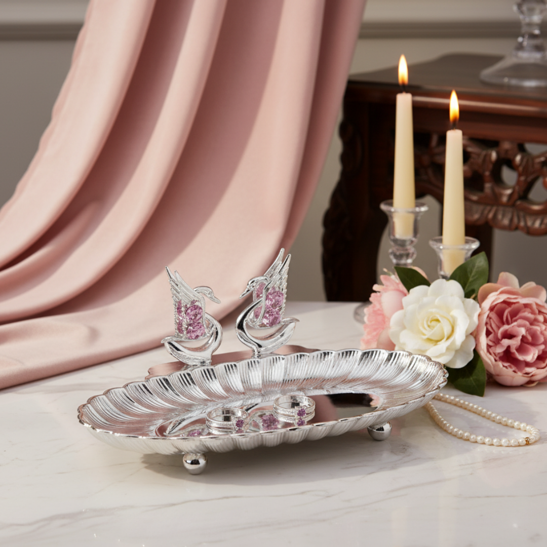 2 Swan Platter Pink