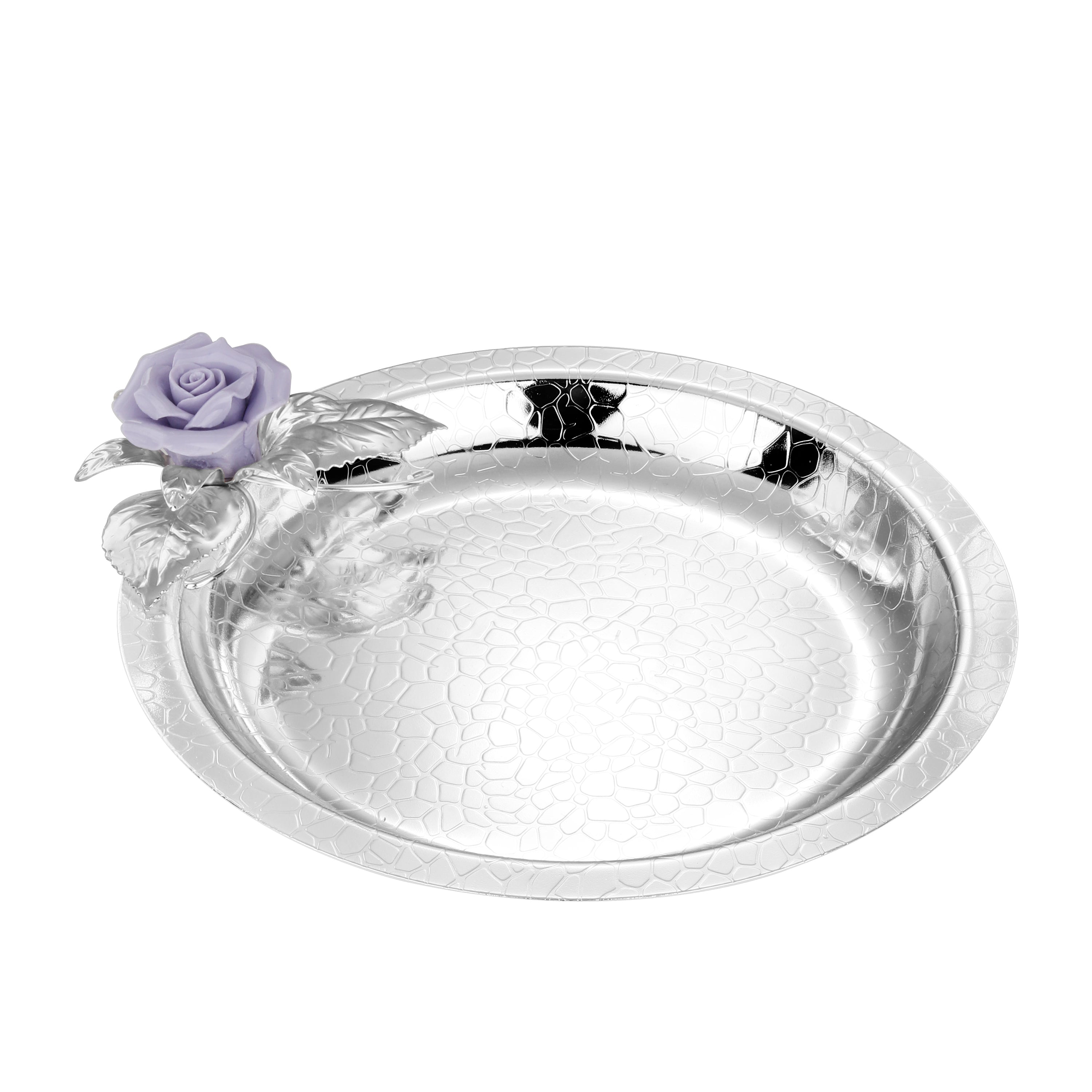 Flower Round Tray Purple