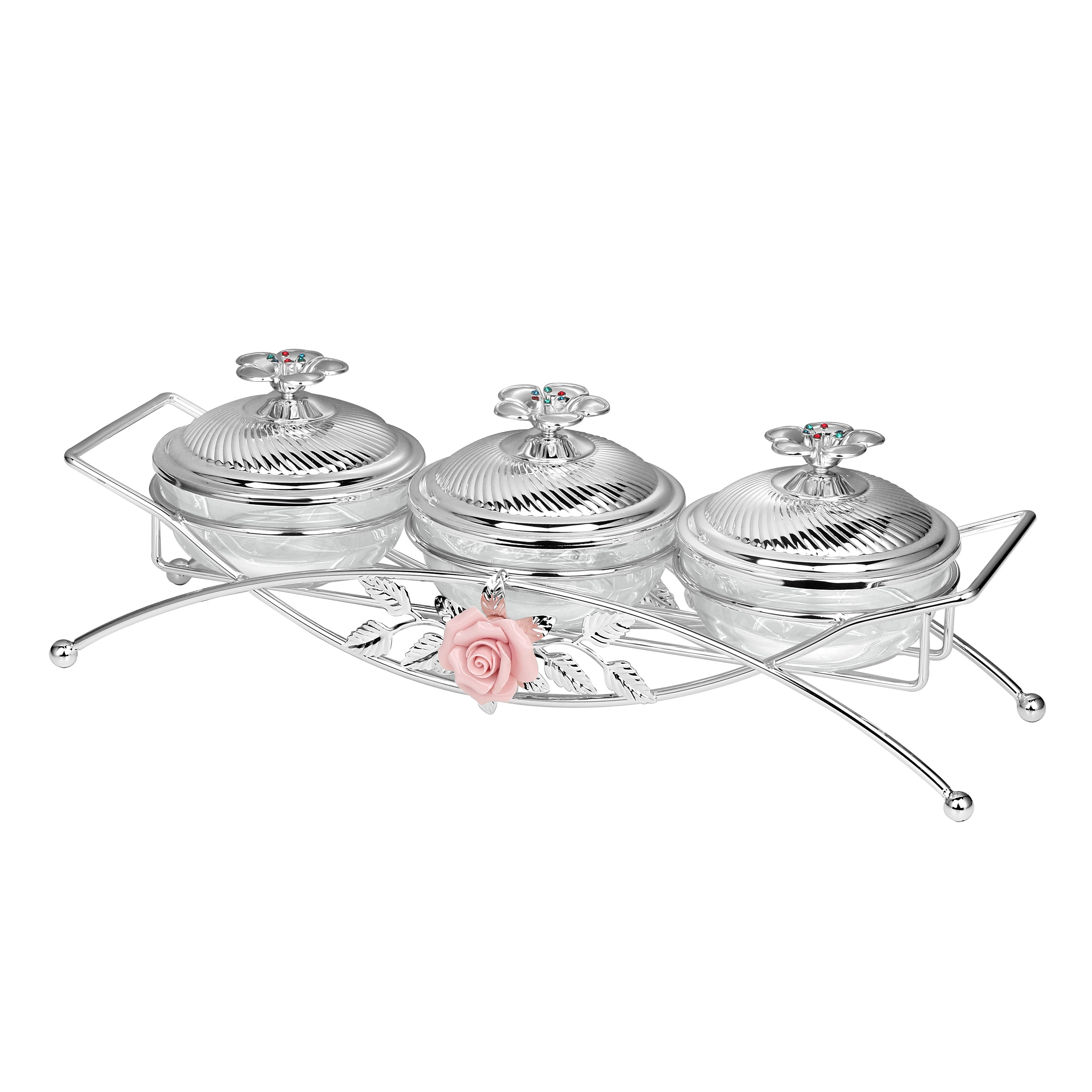 3 in 1 Serving Bowls with Lid Pink