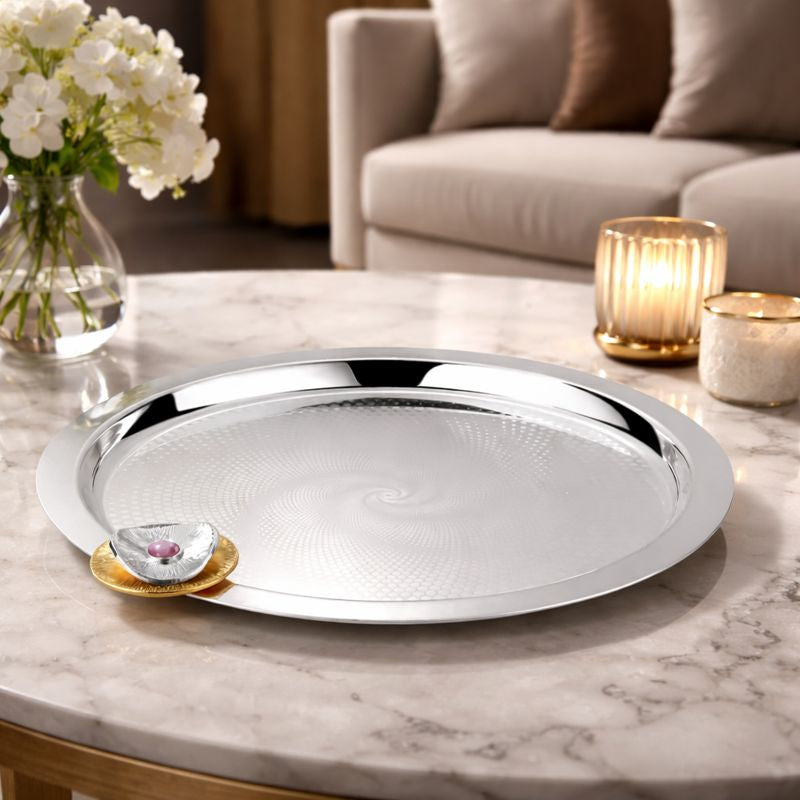Regal Treasure Blossom Tray Round Dual Tone