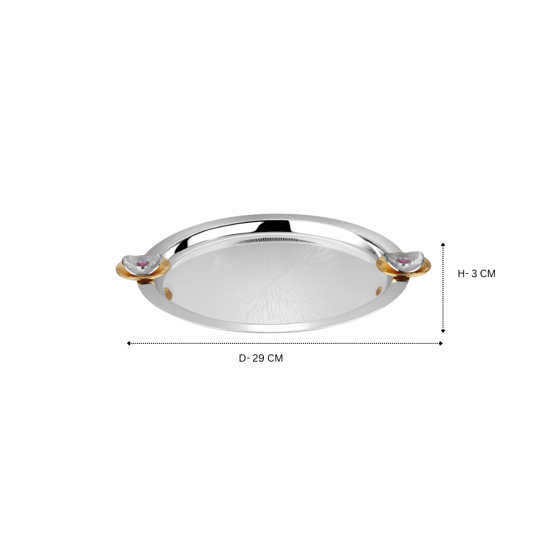 Regal Treasure Dual Blossom Tray Round Dual Tone