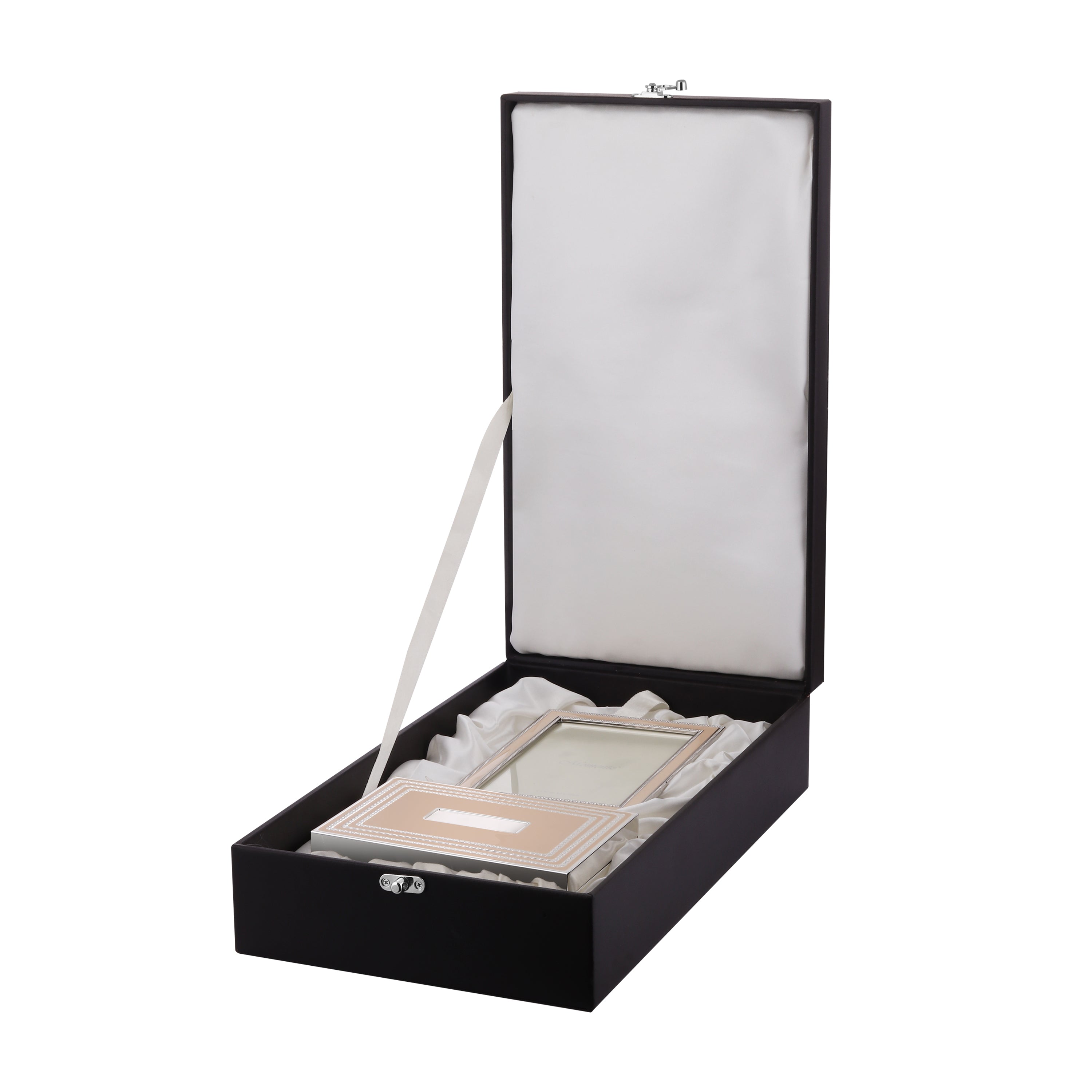 Blush Pink Silver Photo Frame & Keepsake Box Gift Set