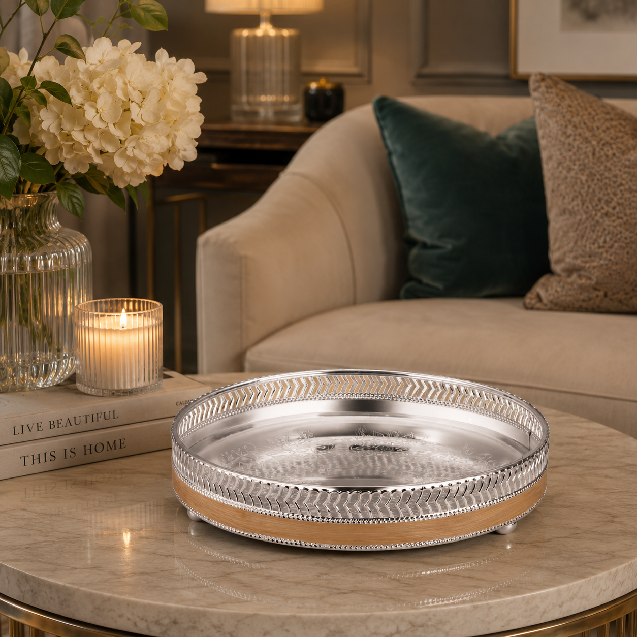 Aura Rim Round Tray
