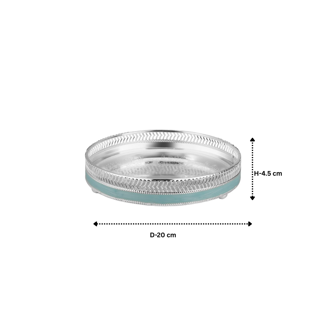 Aura Rim Round Tray Blue