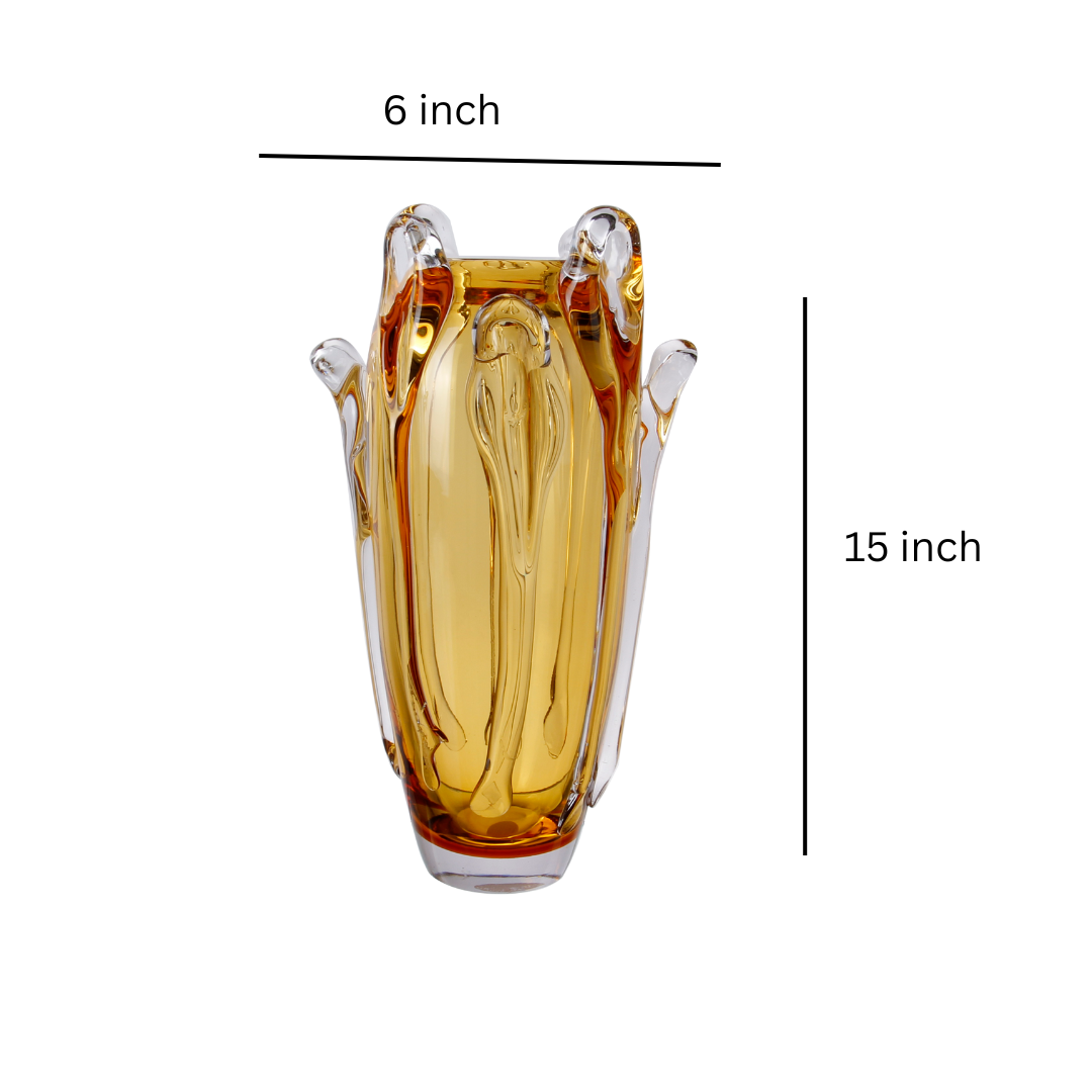 Crystal Swirl Vase Amber Large